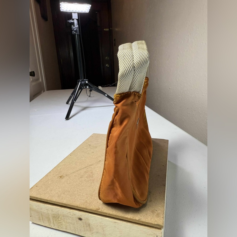 PRADA Nylon Triangle Logo Shoulder Handbag Orange Made in Italy - Picture 13 of 16